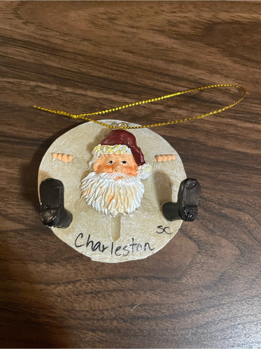 Beachcombers Sand Dollar Santa Ornament,